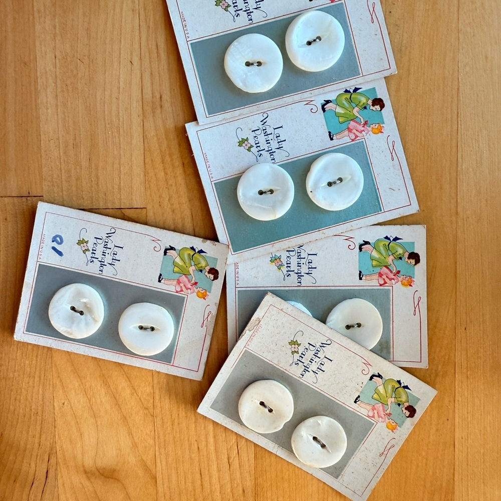 Vintage White Buttons Set